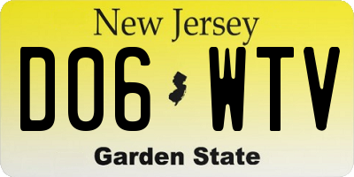 NJ license plate D06WTV