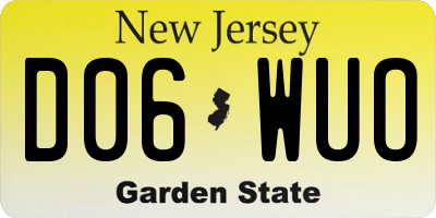 NJ license plate D06WUO