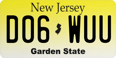 NJ license plate D06WUU
