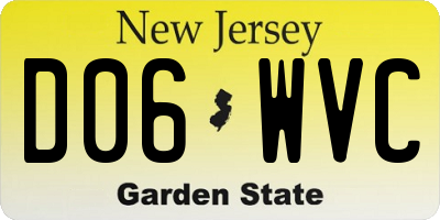NJ license plate D06WVC