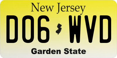 NJ license plate D06WVD