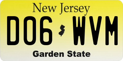 NJ license plate D06WVM