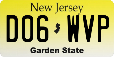 NJ license plate D06WVP
