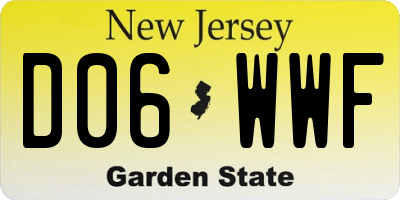 NJ license plate D06WWF