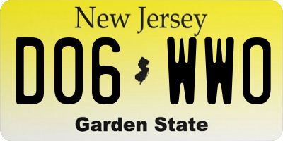 NJ license plate D06WWO
