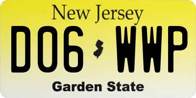 NJ license plate D06WWP