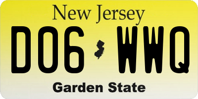 NJ license plate D06WWQ