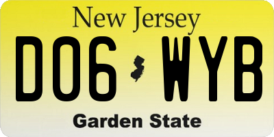 NJ license plate D06WYB