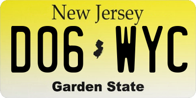 NJ license plate D06WYC