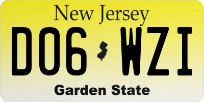 NJ license plate D06WZI