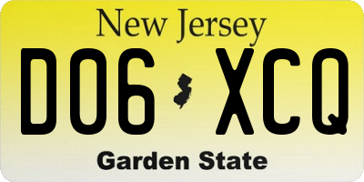 NJ license plate D06XCQ