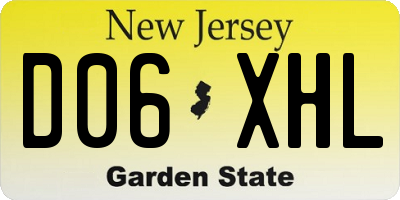 NJ license plate D06XHL