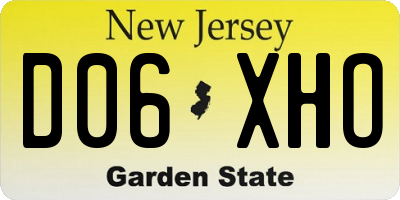 NJ license plate D06XHO