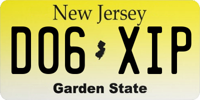 NJ license plate D06XIP