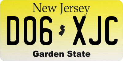 NJ license plate D06XJC