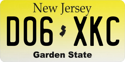 NJ license plate D06XKC