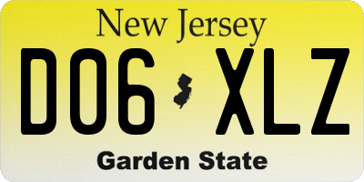 NJ license plate D06XLZ