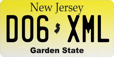 NJ license plate D06XML