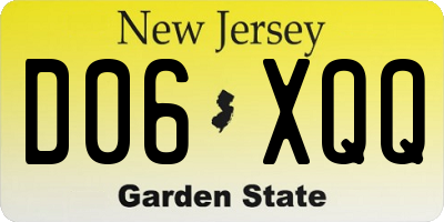 NJ license plate D06XQQ