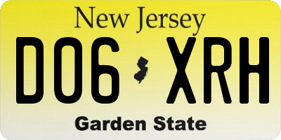NJ license plate D06XRH