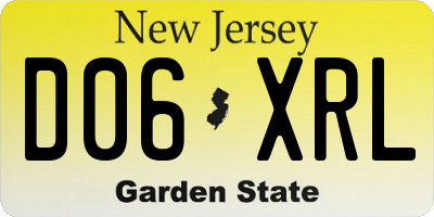 NJ license plate D06XRL