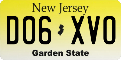 NJ license plate D06XVO