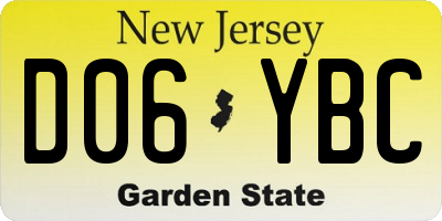 NJ license plate D06YBC