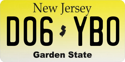 NJ license plate D06YBO