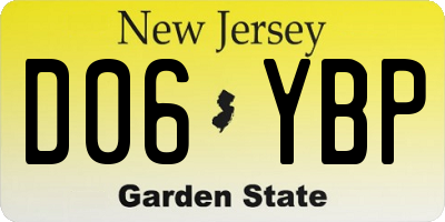 NJ license plate D06YBP