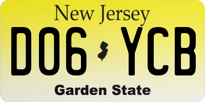 NJ license plate D06YCB