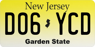 NJ license plate D06YCD
