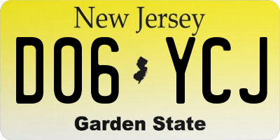 NJ license plate D06YCJ