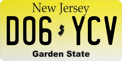 NJ license plate D06YCV