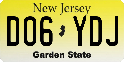 NJ license plate D06YDJ