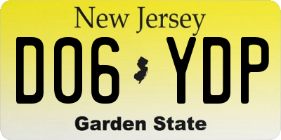 NJ license plate D06YDP