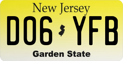 NJ license plate D06YFB