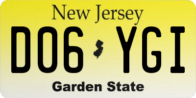 NJ license plate D06YGI