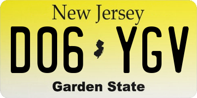 NJ license plate D06YGV
