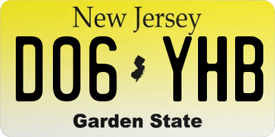 NJ license plate D06YHB