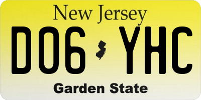 NJ license plate D06YHC