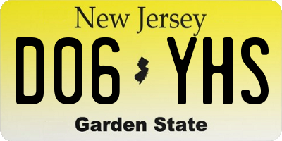 NJ license plate D06YHS
