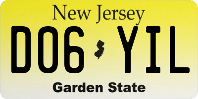 NJ license plate D06YIL
