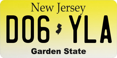 NJ license plate D06YLA