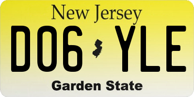NJ license plate D06YLE