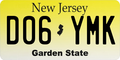 NJ license plate D06YMK