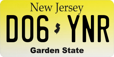 NJ license plate D06YNR