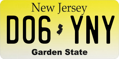 NJ license plate D06YNY