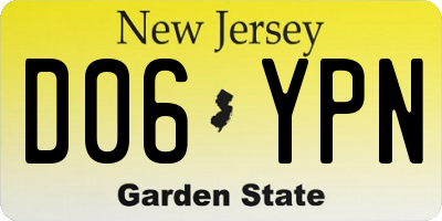 NJ license plate D06YPN