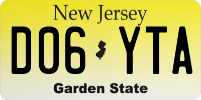NJ license plate D06YTA