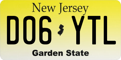 NJ license plate D06YTL